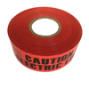 Full wide roll red underground warning tape shot, bulk supply for large municipal road & park cable trench burying