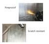 Flame & scratch resistance test diagram of butyl foil tape, mesh reinforced for long-term outdoor roof waterproof protection