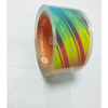 Multi-roll same-size rainbow linerless tape side-by-side comparison, uniform print specification for chain e-commerce bulk purchasing