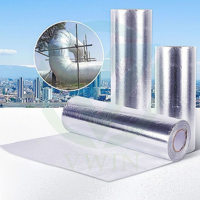 Main product image of fireproof aluminum foil laminated fiberglass mesh roll for HVAC duct thermal insulation