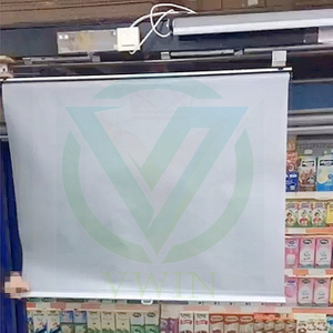 Energy‑saving solid silver night curtain installed on supermarket refrigerator display case