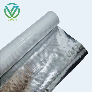 Main image of aluminum foil PE bubble laminated woven fabric, double foil PE bubble shock-absorbing vapor barrier roll for wall & roof construction thermal insulation
