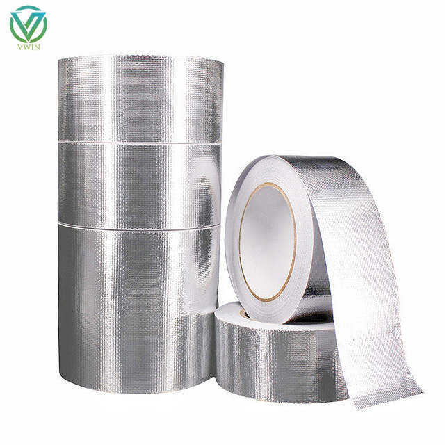 Main shot of multi-size flame retardant aluminum foil fiberglass tape, thermal insulation sealing tape for heat transfer pipelines