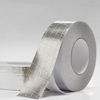 Folded texture close-up of FSK reinforced foil tape, flexible for curved surface, long-lasting water base adhesive bond