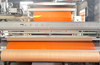 Production line shot of kraft laminated woven cloth, integrated hot lamination for mass mattress outer wrapping production