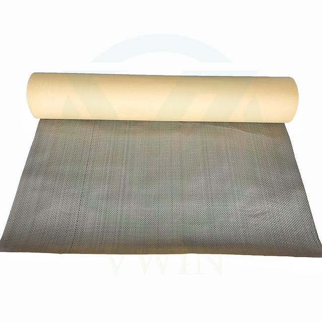 Main image of kraft paper-laminated grey PE woven fabric, dual-layer for tear-proof mattress wrapping bag production