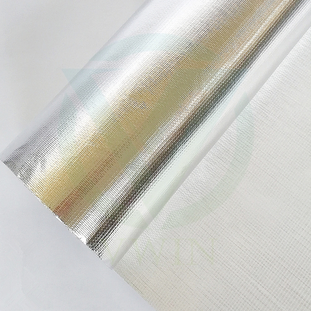 Close-up of Fire-Resistant Aluminum Foil Laminated Fiberglass Cloth