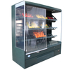 3D render of refrigerated showcase equipped with perforated low‑maintenance durable plastic night cover