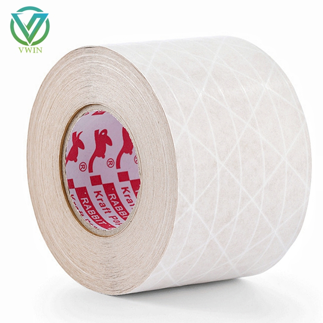 Main shot of white PP reinforced scrim tape with release liner, scratch-resistant protective film tape for panel & profile surface protection