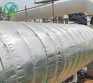 Main image of tear-resistant VMPET-laminated woven fabric, tensile grid substrate for oil tank & pipeline thermal wrapping protection