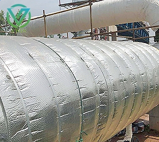 Main image of tear-resistant VMPET-laminated woven fabric, tensile grid substrate for oil tank & pipeline thermal wrapping protection