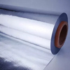 Bulk factory roll stock of double VMPET aluminized fabric, puncture heavy-duty weave for large warehouse roof insulation construction projects