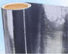 Vertical roll texture shot of double aluminized PET fabric, dual vapor & heat barrier material for attic and wall cavity thermal insulation