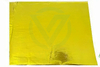 Flat surface texture close-up of yellow high temperature resistant aluminum foil fiberglass cloth