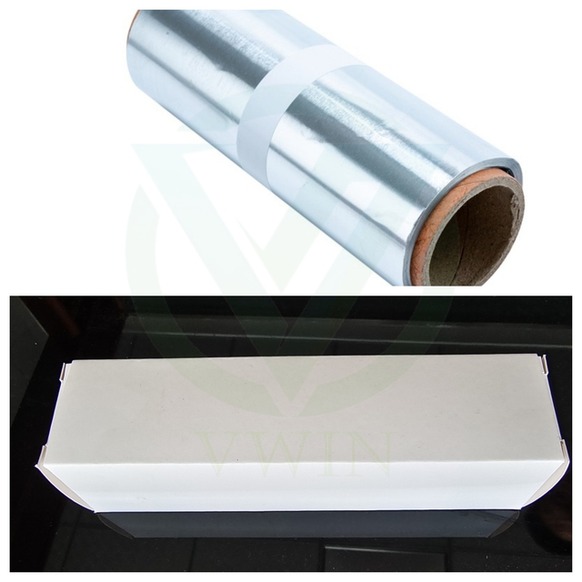 Premium Quality Glossy Aluminium Foil Roll with White Box Packaging for Home Cooking & Roasting