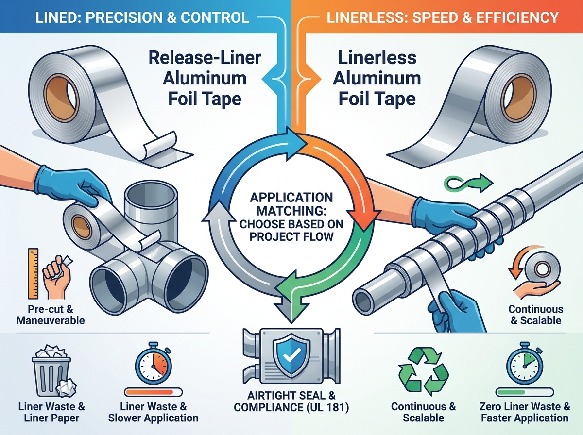 Linerless Aluminum Foil Tape