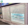 Partial deployed state of automatic no‑punch night cover on retail refrigerated display showcase