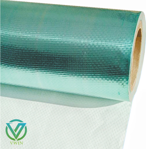 Anti-glare green flame retardant woven foil for bubble insulation facing