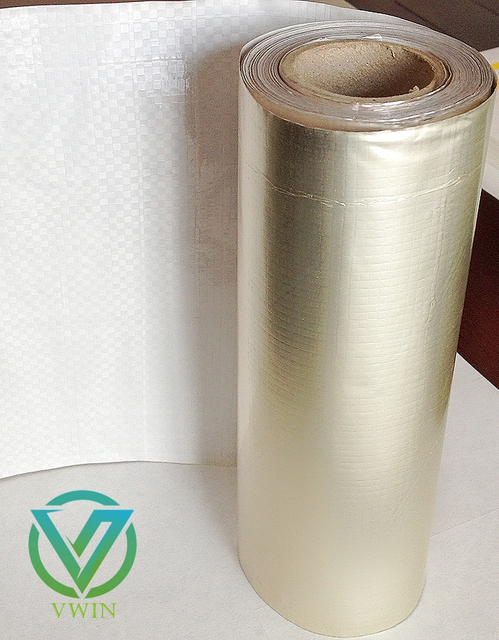 Gold laminated woven aluminum foil for construction thermal insulation