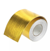 Diagonal shot of gold fiberglass foil tape, high temp anti-aging for long-term HVAC chemical pipe thermal shielding