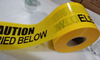 Full roll yellow tape printed CAUTION BURIED GAS PIPE, standard wording for residential & road gas pipeline burial projects