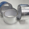 Folded liner texture shot of foil scrim kraft tape, flexible easy cut for narrow duct gap flame retardant sealing