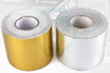 3D display of combined large gold and silver aluminum foil fiberglass tape rolls for industrial engine maintenance