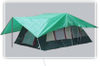 Camping tent made of grey PE-coated waterproof woven cloth, rainproof UV-resistant outdoor shelter