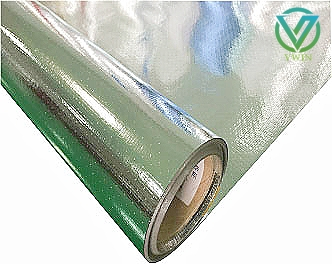 Dual-color metallized woven laminate roll, vapor & water resistant, dual-use for goods packaging and building pipe thermal wrapping
